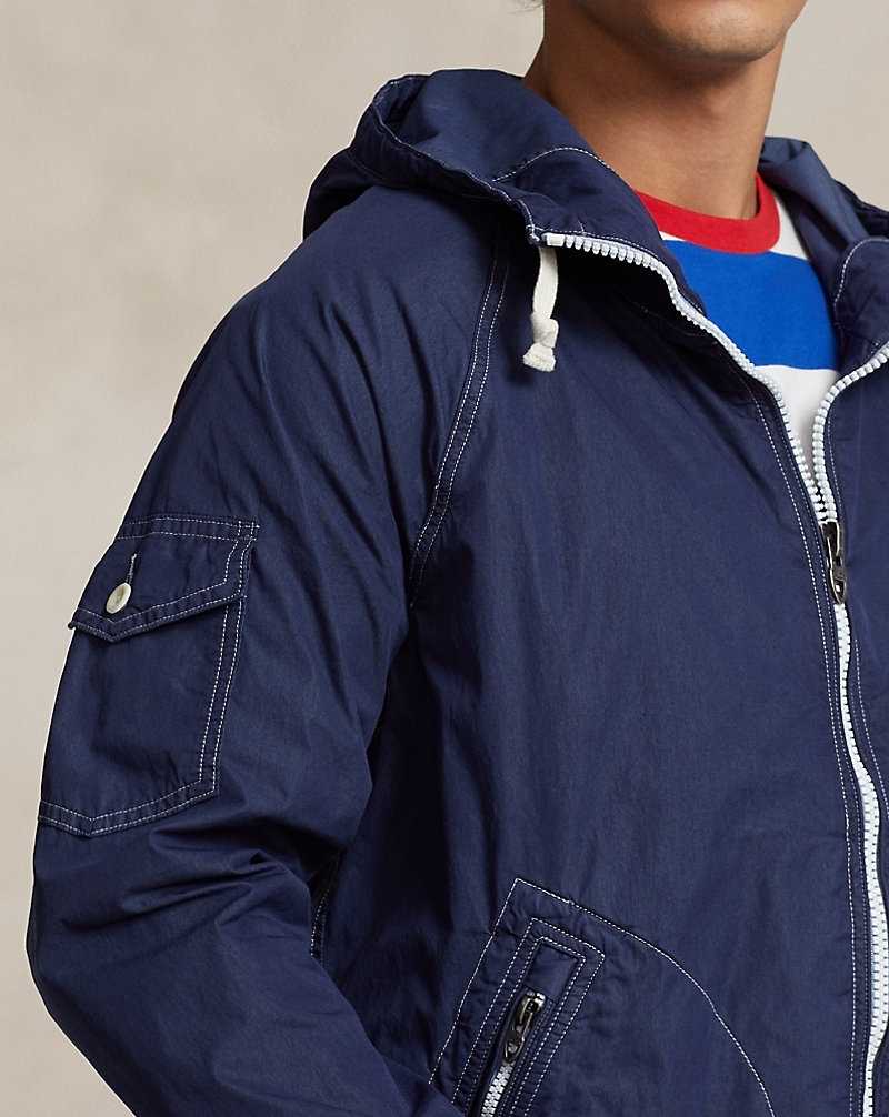 Chamarras Ralph Lauren Garment-Dyed Twill Hooded Hombre Azul Marino | ZOBCKJP-86 - vista 5