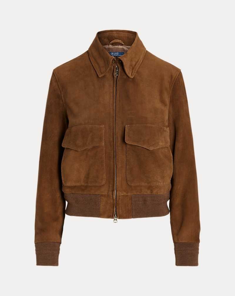 Chamarras Ralph Lauren Goat-Suede Bomber Mujer Cinnamon | TIVPUXH-48 - vista 2
