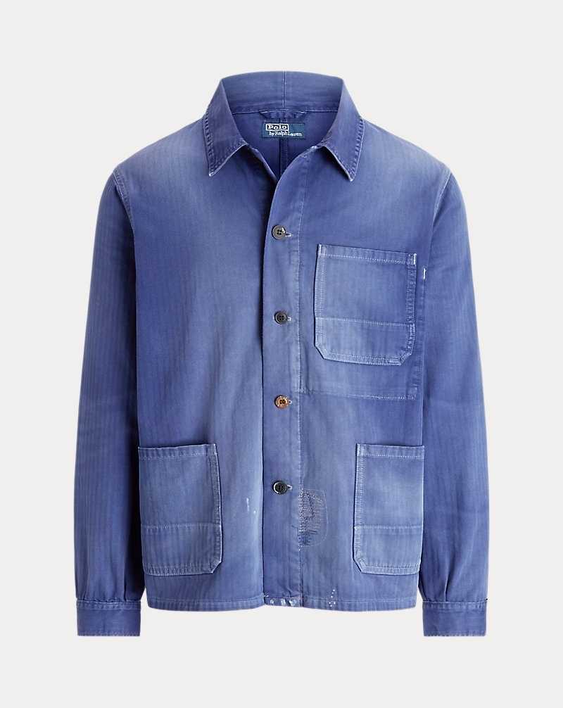 Chamarras Ralph Lauren Herringbone Utility Hombre Neptuno | OSLEAMT-41 - vista 2
