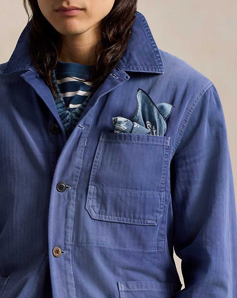 Chamarras Ralph Lauren Herringbone Utility Hombre Neptuno | OSLEAMT-41 - vista 5