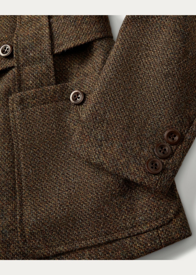 Chamarras Lana Tweed Belted Mujer Marrom | BSWO03621 - vista 3