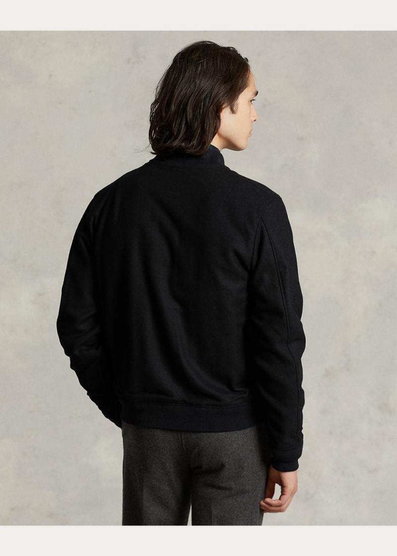 Chamarras Lana-Blend Bomber Hombre Negros | UMAT05138 - vista 3
