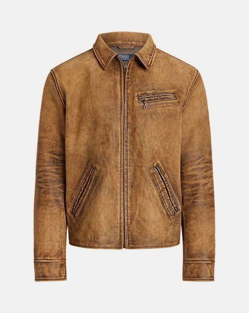 Chamarras Ralph Lauren Leather Newsboy Hombre Marrom | CHMWVOI-42 - vista 2