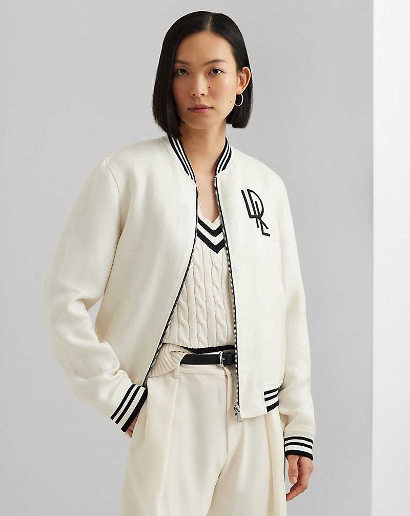 Chamarras Ralph Lauren Linen Bomber Mujer Creme | BELWSTR-08 - vista 1
