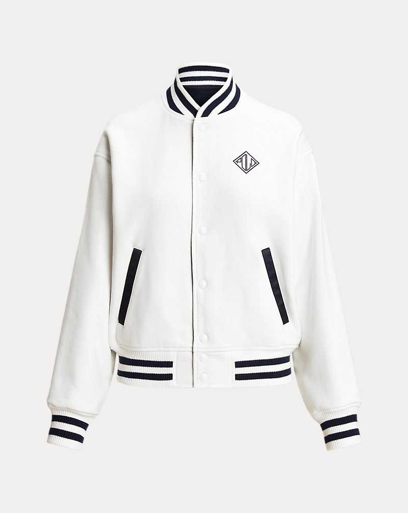 Chamarras Ralph Lauren Logo Reversible Bomber Mujer Blancos | QLMIGFC-10 - vista 2