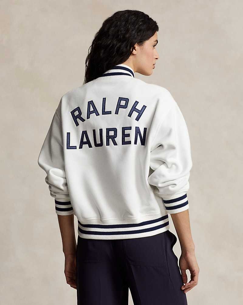 Chamarras Ralph Lauren Logo Reversible Bomber Mujer Blancos | QLMIGFC-10 - vista 4