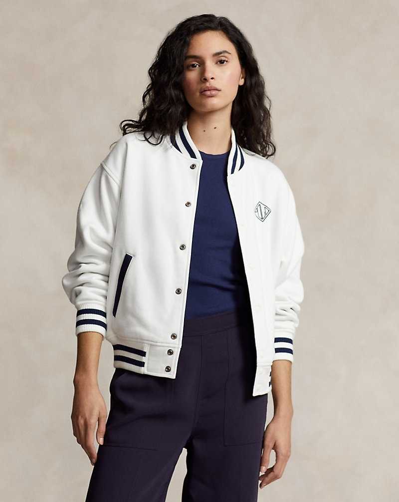 Chamarras Ralph Lauren Logo Reversible Bomber Mujer Blancos | QLMIGFC-10 - vista 1