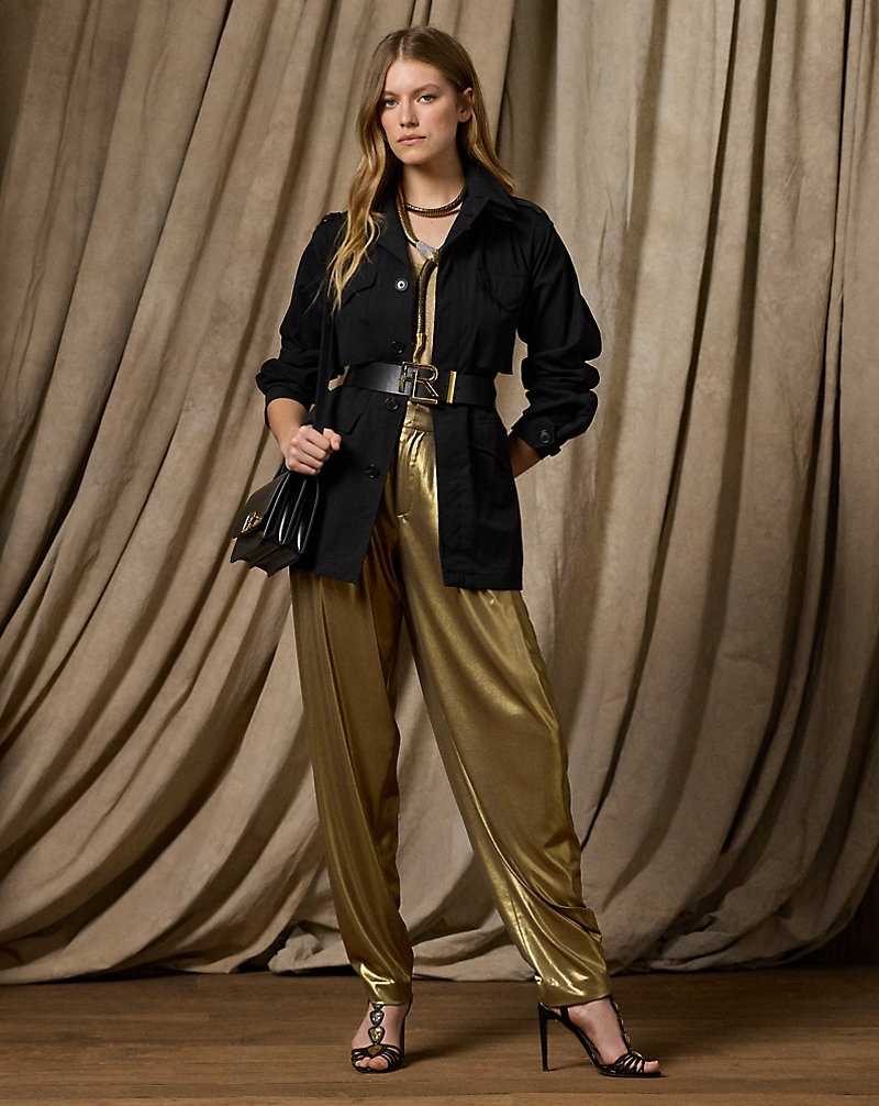 Chamarras Ralph Lauren Milton Twill Field Mujer Negros | BCWIKAY-80 - vista 3