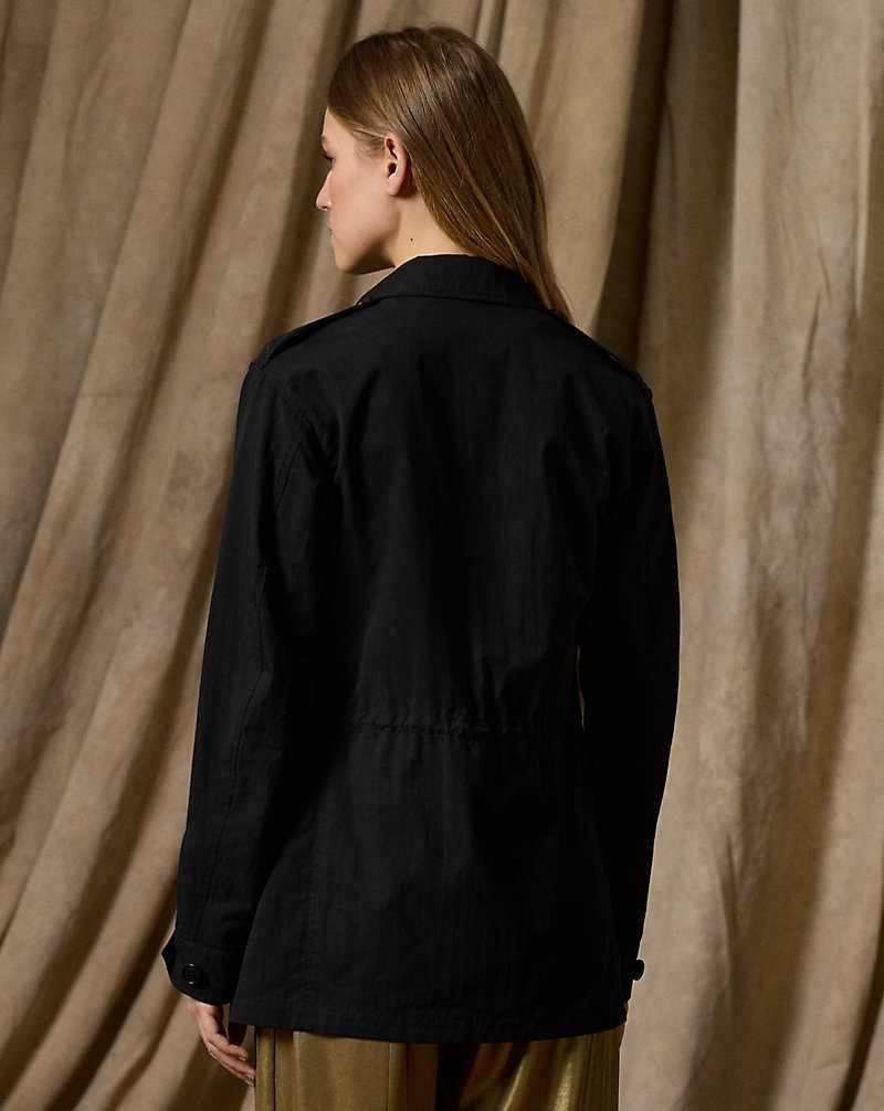 Chamarras Ralph Lauren Milton Twill Field Mujer Negros | BCWIKAY-80 - vista 4