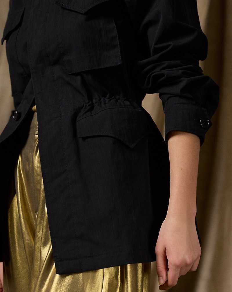 Chamarras Ralph Lauren Milton Twill Field Mujer Negros | BCWIKAY-80 - vista 5