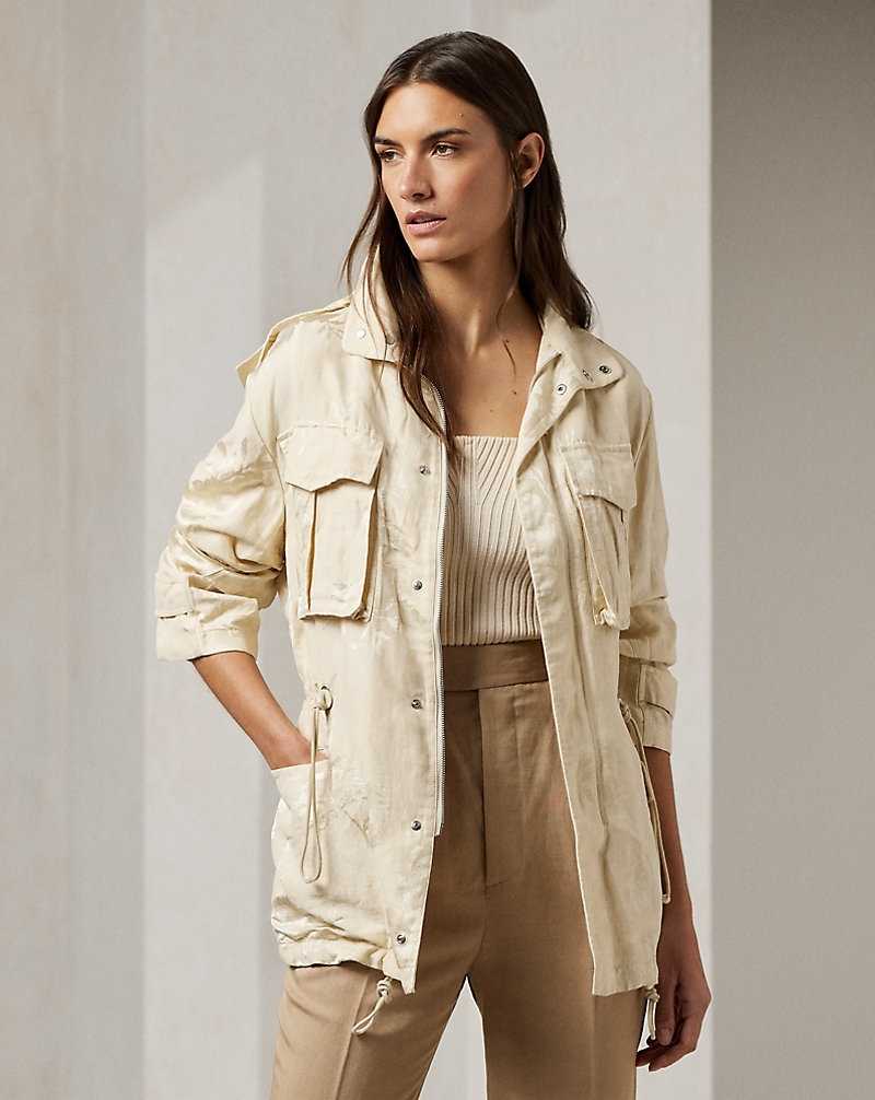Chamarras Ralph Lauren Nolen Floral Jacquard Field Mujer Butter | WKMVHET-76 - vista 1