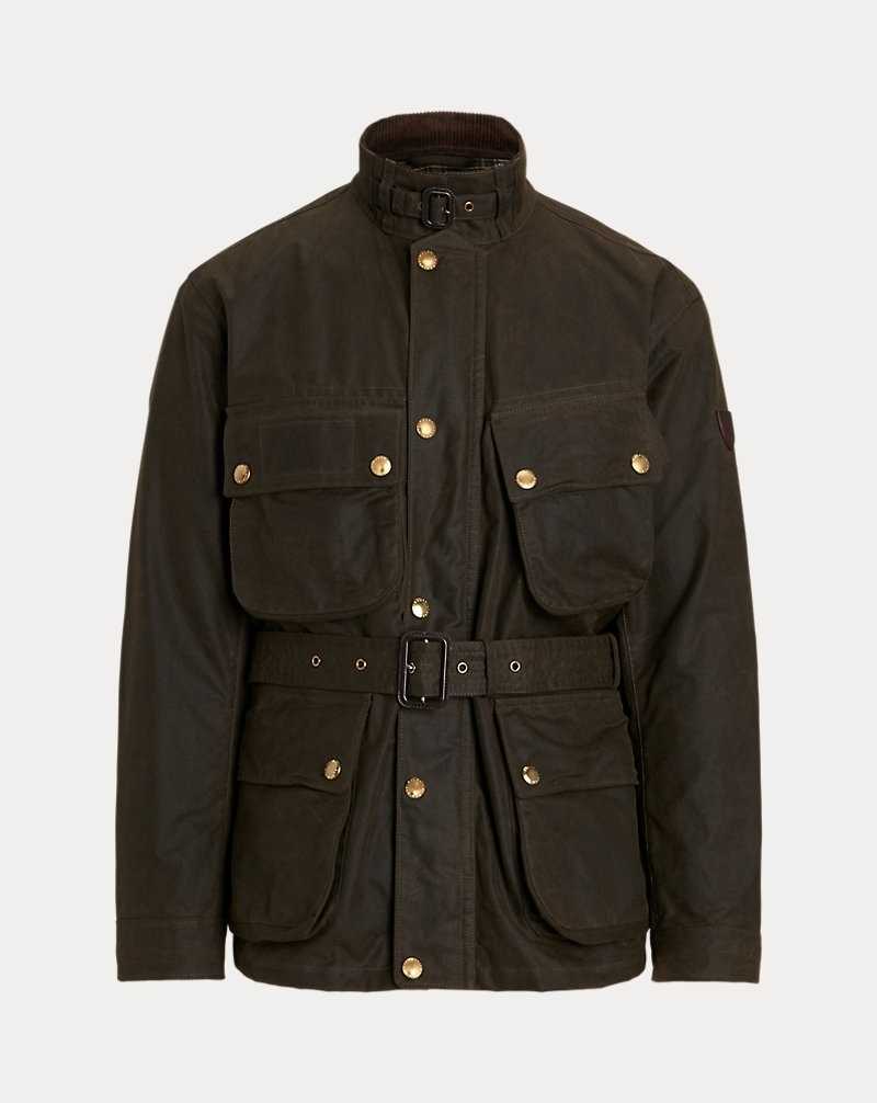 Chamarras Ralph Lauren Oilcloth Biker Hombre Verdes | XIETSAM-23 - vista 2