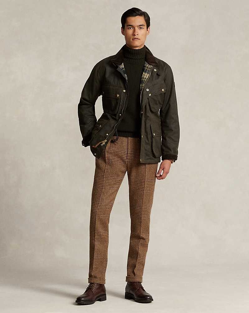 Chamarras Ralph Lauren Oilcloth Biker Hombre Verdes | XIETSAM-23 - vista 3