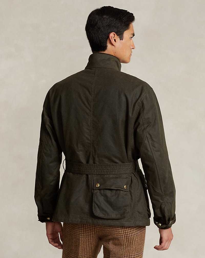 Chamarras Ralph Lauren Oilcloth Biker Hombre Verdes | XIETSAM-23 - vista 4