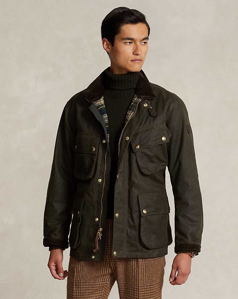 Chamarras Ralph Lauren Oilcloth Biker Hombre Verdes | XIETSAM-23 - vista 1