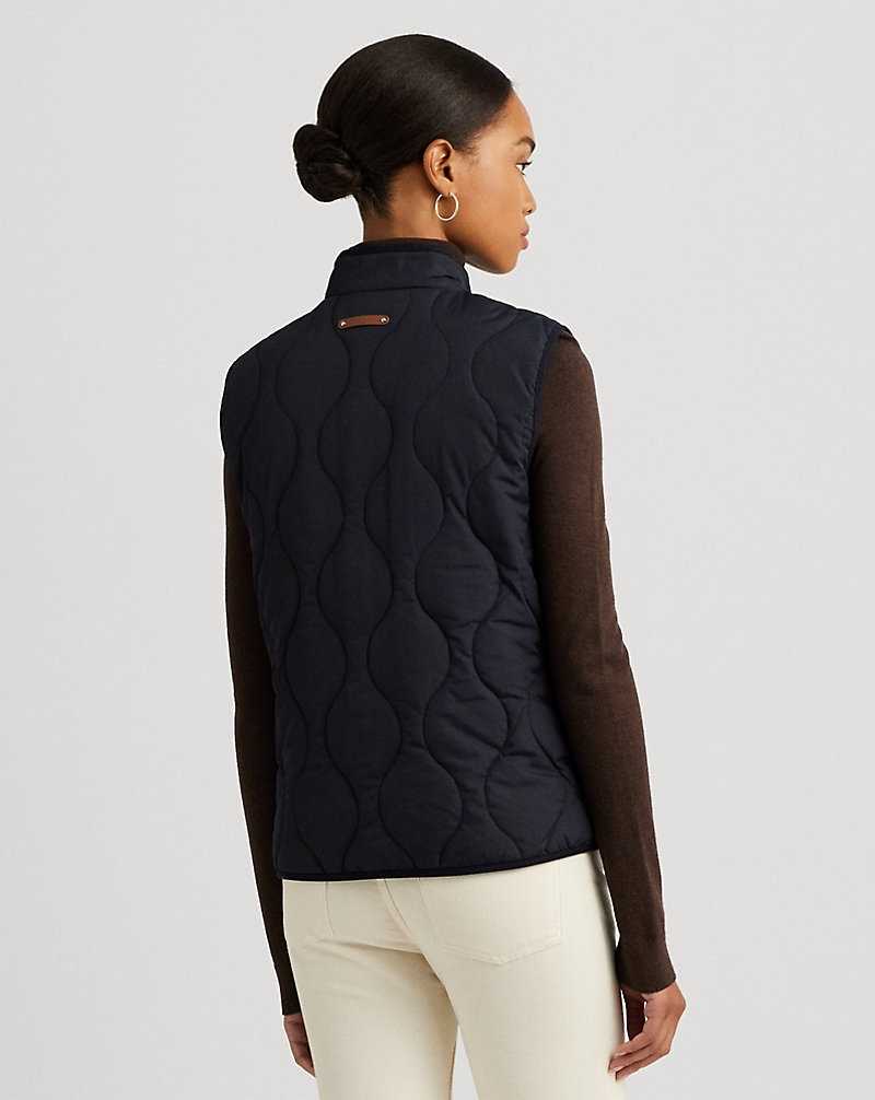Chamarras Ralph Lauren Onion-Quilted Mockneck Gilet Mujer Azul Marino | PLVBFJA-41 - vista 4