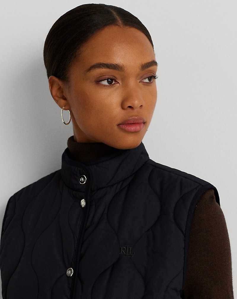 Chamarras Ralph Lauren Onion-Quilted Mockneck Gilet Mujer Azul Marino | PLVBFJA-41 - vista 5