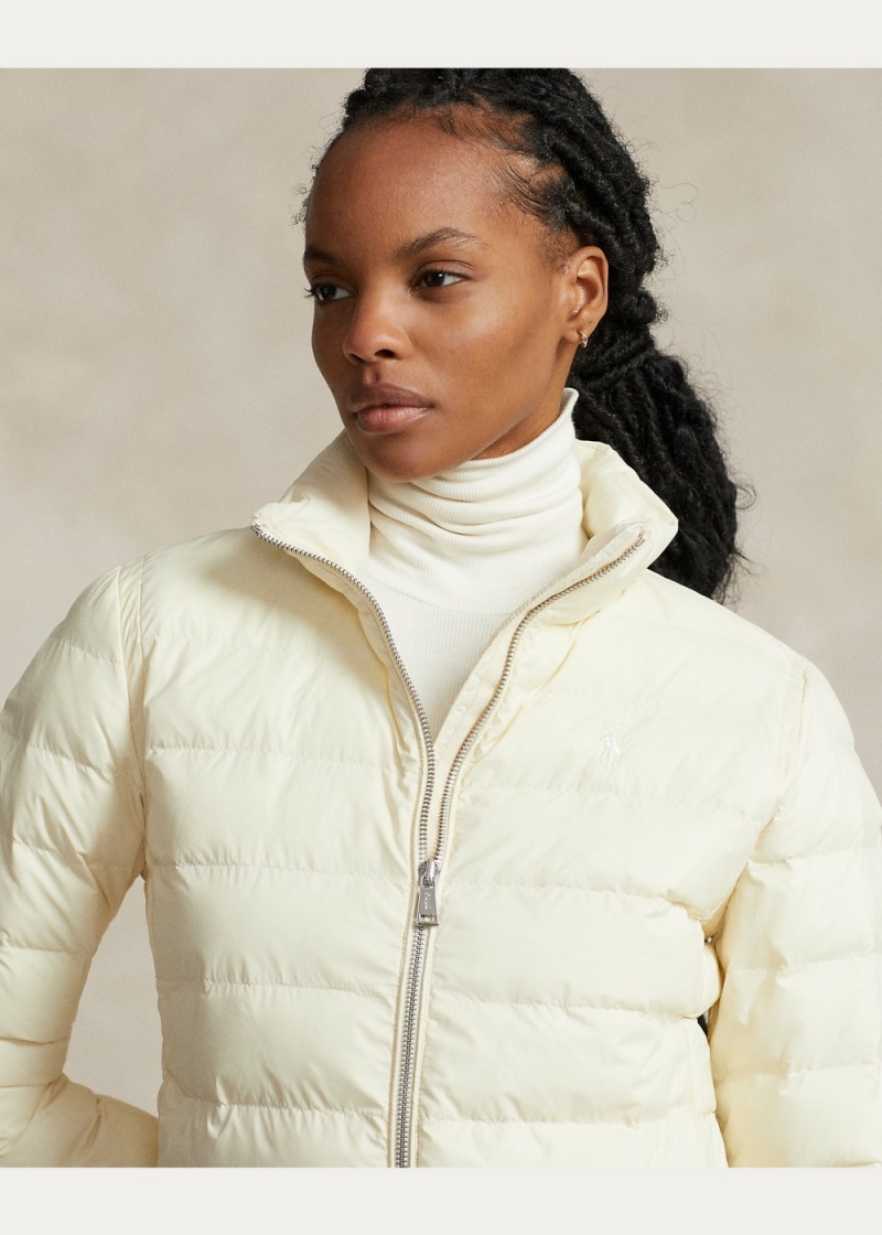 Chamarras Packable Acolchado Mujer Creme | VUNE48950 - vista 2