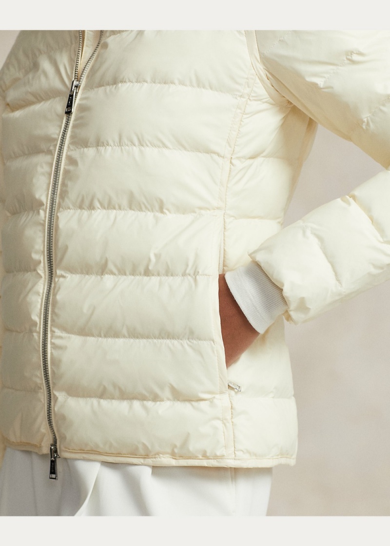 Chamarras Packable Acolchado Mujer Creme | VUNE48950 - vista 3