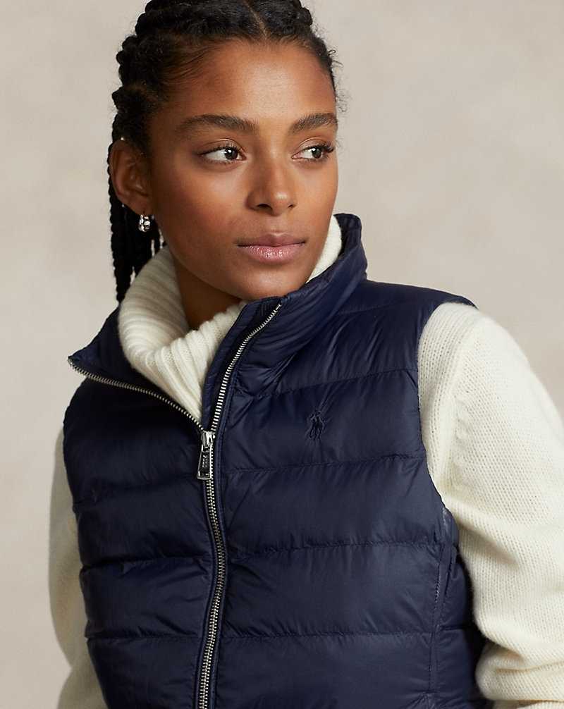 Chamarras Ralph Lauren Packable Water-Repellant Quilted Gilet Mujer Azul Marino | DYJAMRG-06 - vista 5