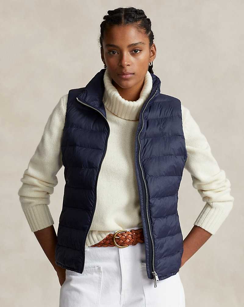 Chamarras Ralph Lauren Packable Water-Repellant Quilted Gilet Mujer Azul Marino | DYJAMRG-06 - vista 1