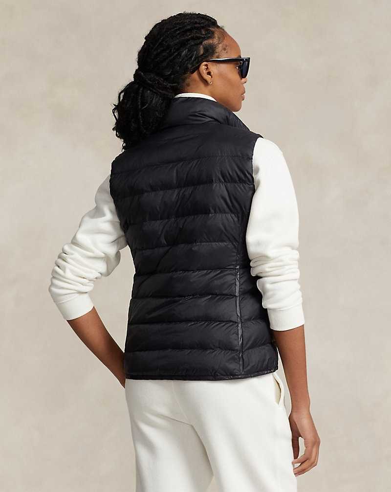 Chamarras Ralph Lauren Packable Water-Repellant Quilted Gilet Mujer Negros | RIUKWCV-31 - vista 4