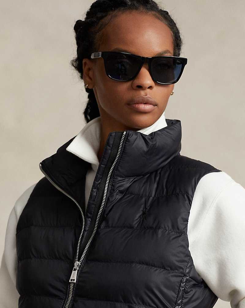 Chamarras Ralph Lauren Packable Water-Repellant Quilted Gilet Mujer Negros | RIUKWCV-31 - vista 5