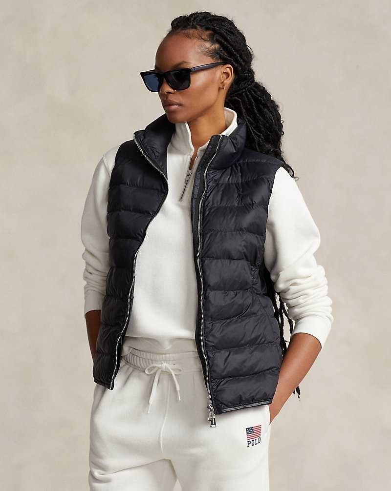 Chamarras Ralph Lauren Packable Water-Repellant Quilted Gilet Mujer Negros | RIUKWCV-31 - vista 1