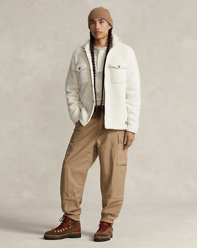 Chamarras Ralph Lauren Pile Fleece Hombre Creme | ESGRIOC-13 - vista 3
