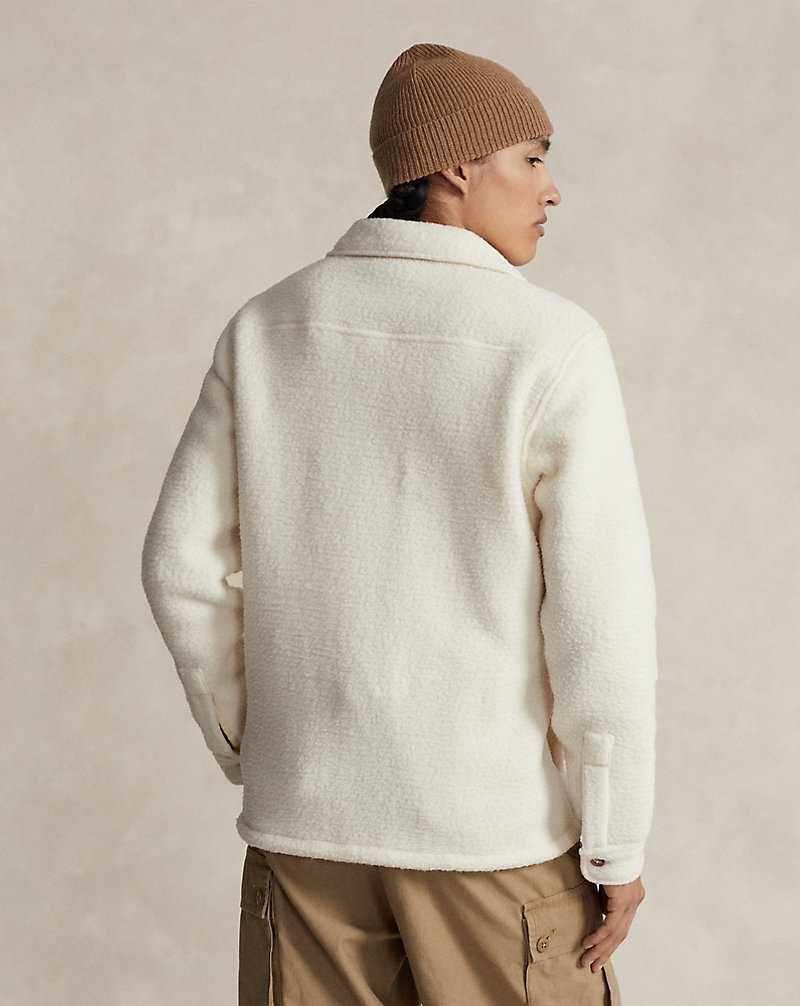 Chamarras Ralph Lauren Pile Fleece Hombre Creme | ESGRIOC-13 - vista 4