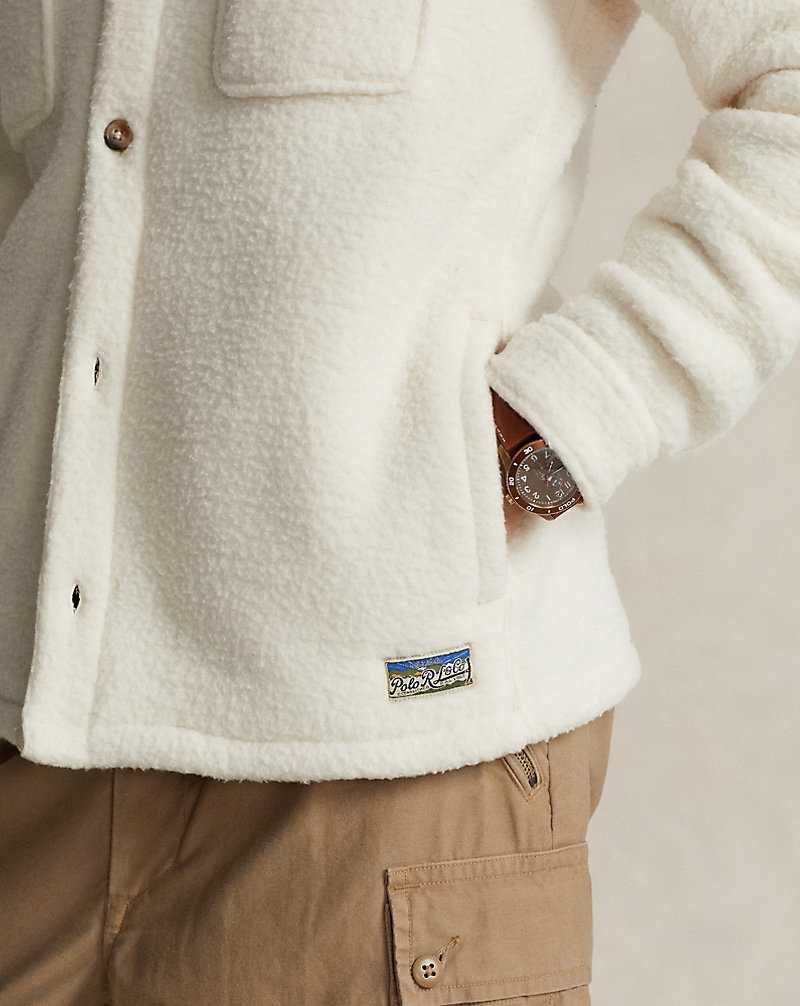 Chamarras Ralph Lauren Pile Fleece Hombre Creme | ESGRIOC-13 - vista 5