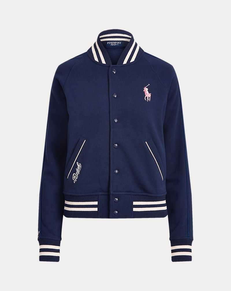 Chamarras Ralph Lauren Pink Pony Fleece Baseball Mujer Azul Marino | WXUSPTD-90 - vista 2