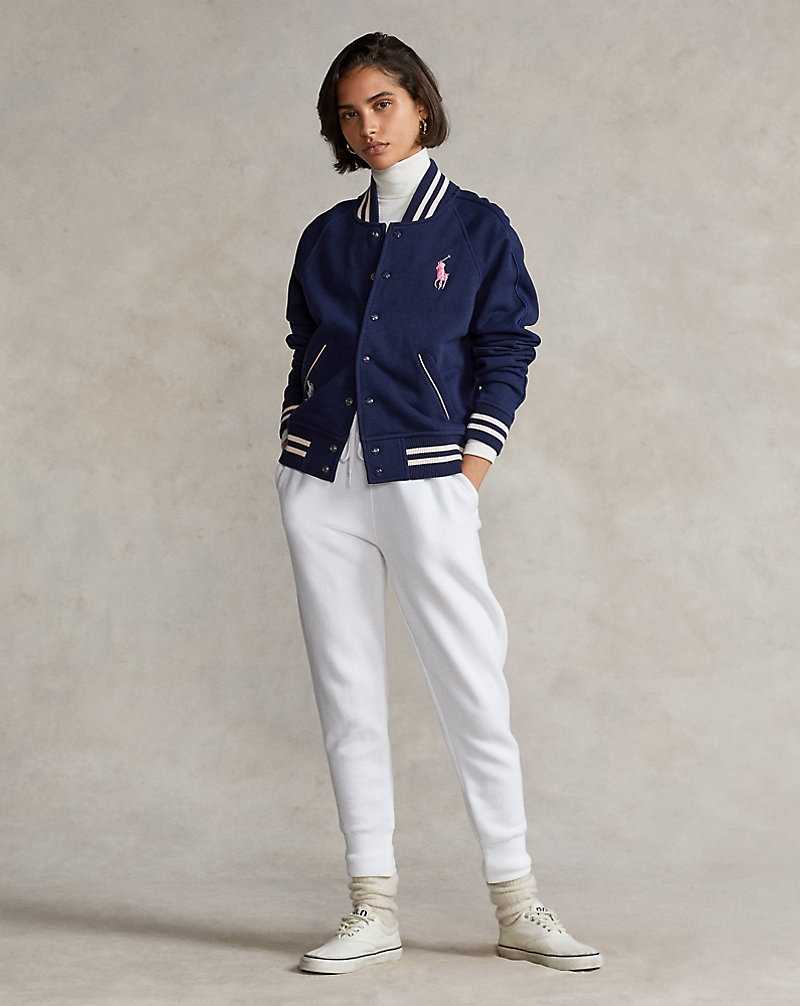 Chamarras Ralph Lauren Pink Pony Fleece Baseball Mujer Azul Marino | WXUSPTD-90 - vista 3