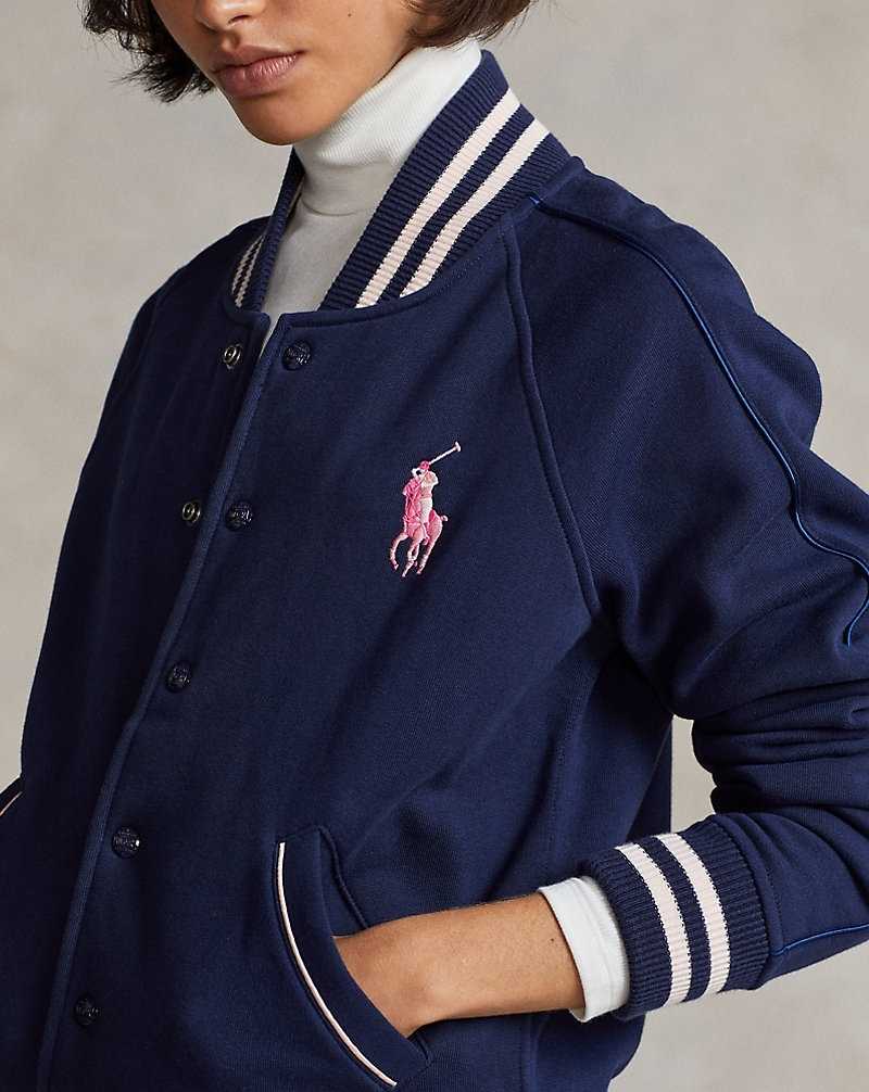 Chamarras Ralph Lauren Pink Pony Fleece Baseball Mujer Azul Marino | WXUSPTD-90 - vista 5