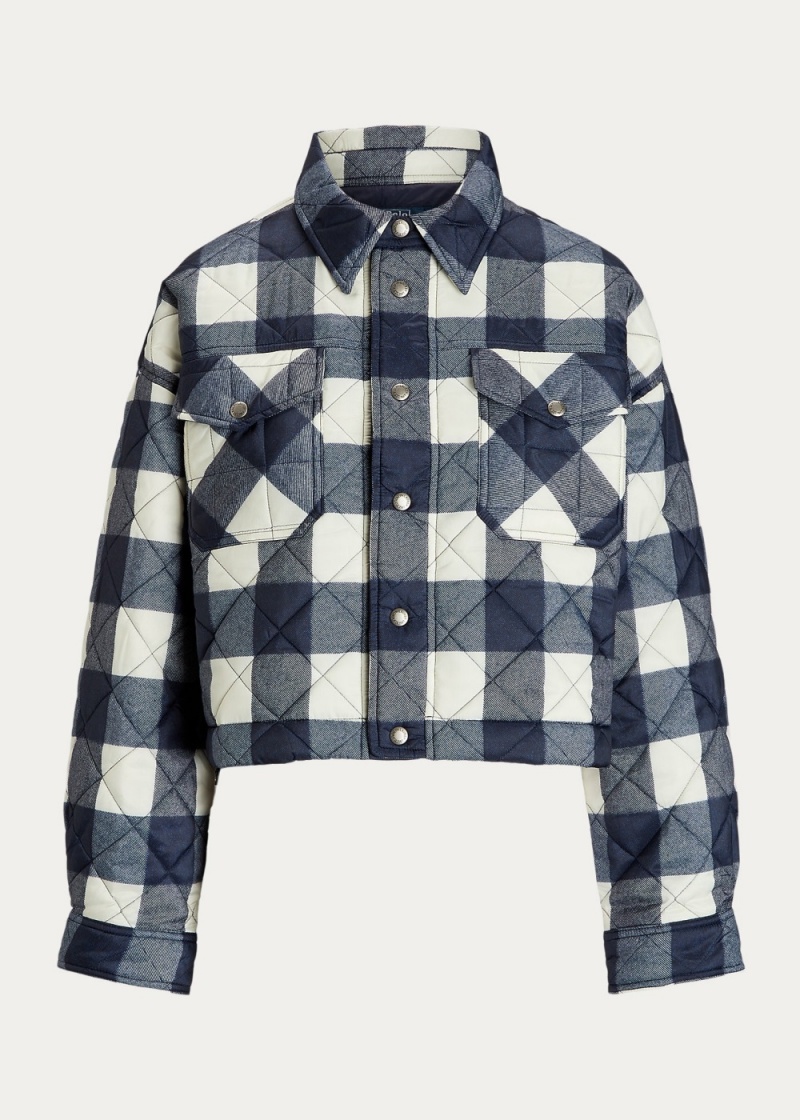 Chamarras Plaid Agua-Repellent Acolchado Mujer Marrom | JNVQ48905 - vista 4