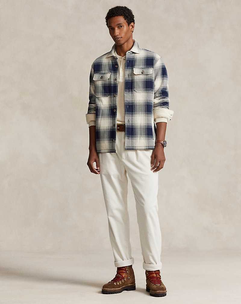 Chamarras Ralph Lauren Plaid Fleece Hombre Azul Marino | NHLDXJU-86 - vista 3