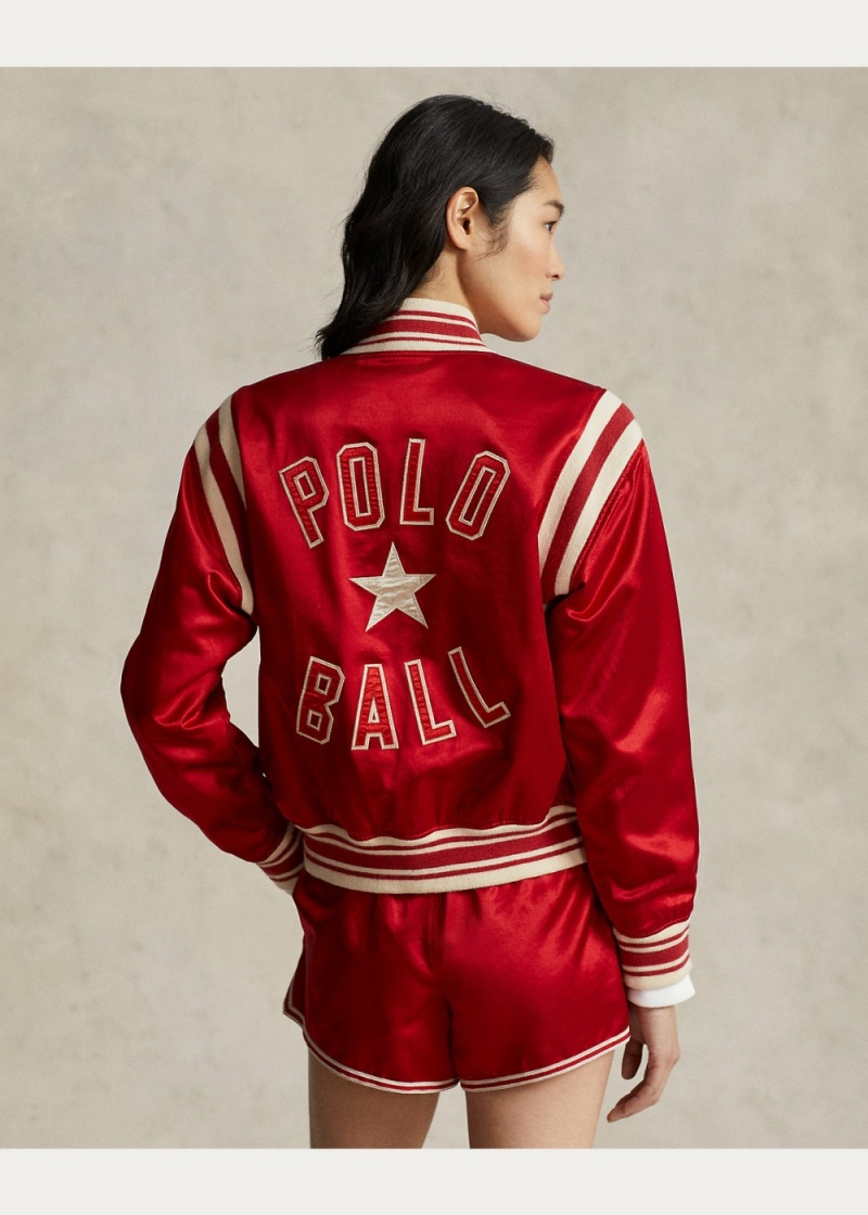 Chamarras Polo Ball Satin Rally Bomber Mujer Rojos | OXKY07318 - vista 4