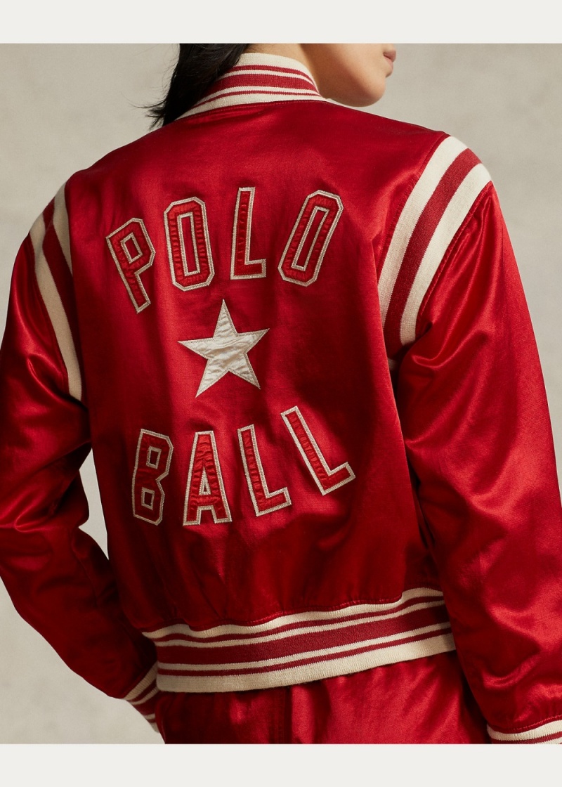 Chamarras Polo Ball Satin Rally Bomber Mujer Rojos | OXKY07318 - vista 5