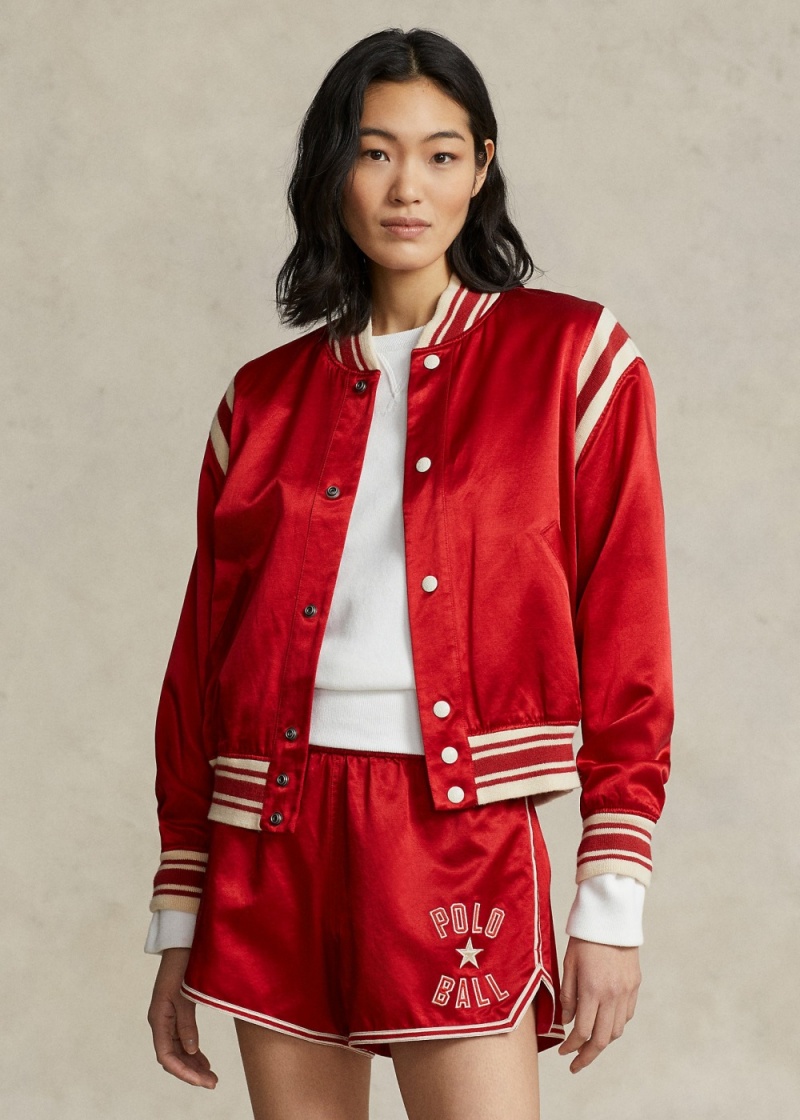 Chamarras Polo Ball Satin Rally Bomber Mujer Rojos | OXKY07318 - vista 1