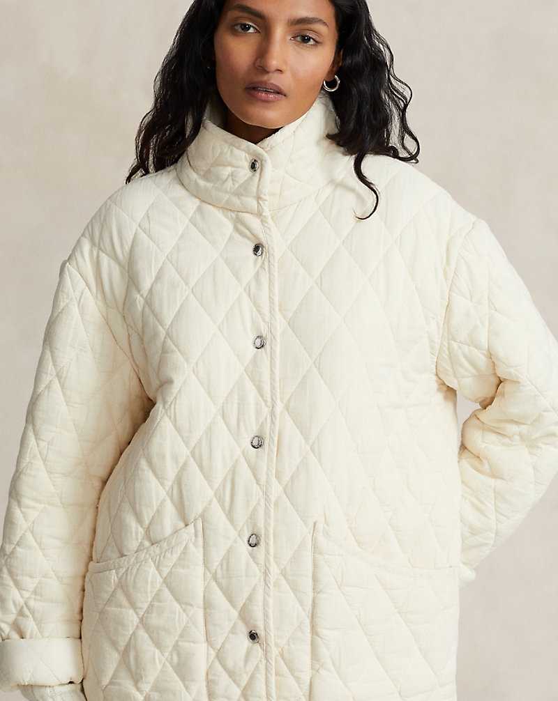 Chamarras Ralph Lauren Quilted Cotton Barn Mujer Natural Seeded | BFJRLSH-92 - vista 5