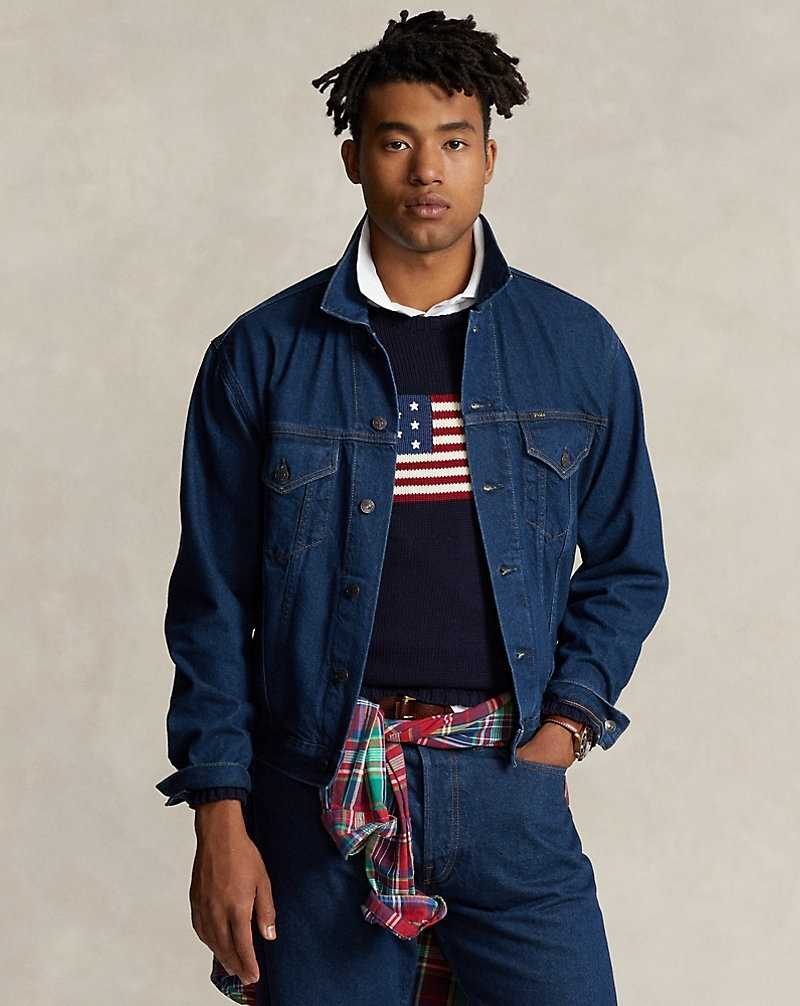 Chamarras Ralph Lauren Reclaimed Denim Trucker Hombre Azules | QWIRMFC-48 - vista 3