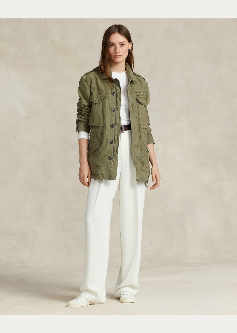 Chamarras Relaxed Fit Surplus Broken-Twill Mujer Verde Oliva | QDSP63091 - vista 3
