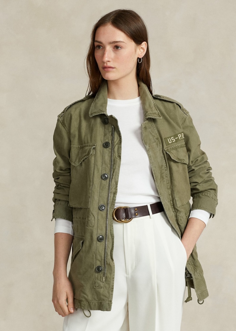 Chamarras Relaxed Fit Surplus Broken-Twill Mujer Verde Oliva | QDSP63091 - vista 1
