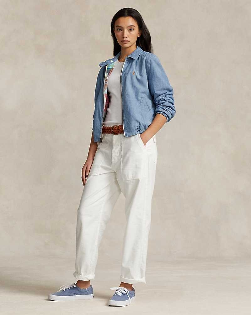 Chamarras Ralph Lauren Reversible Cotton Windbreaker Mujer Patchwork Chambray | RKTEFCA-31 - vista 3