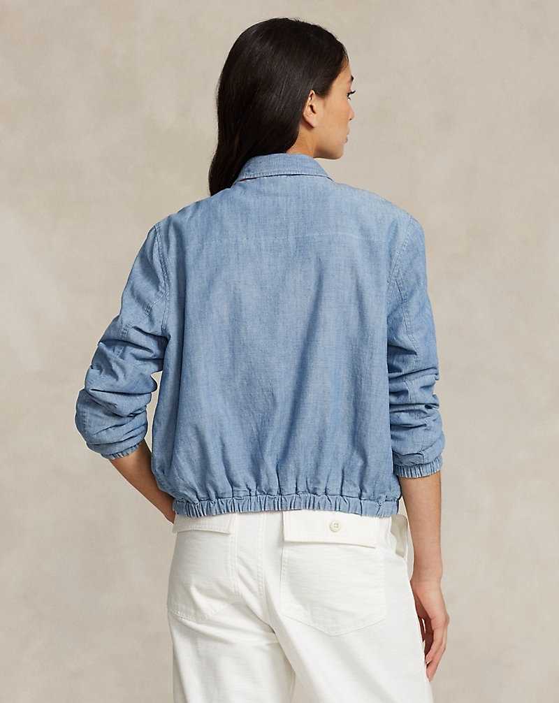 Chamarras Ralph Lauren Reversible Cotton Windbreaker Mujer Patchwork Chambray | RKTEFCA-31 - vista 4