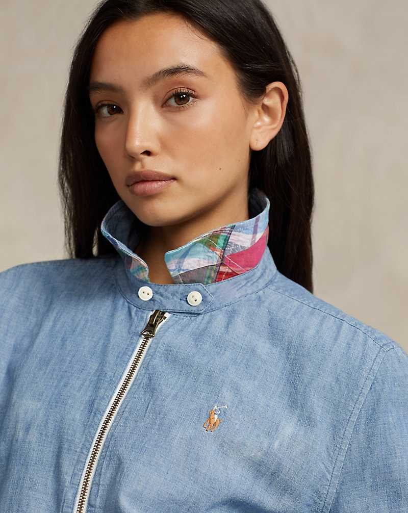Chamarras Ralph Lauren Reversible Cotton Windbreaker Mujer Patchwork Chambray | RKTEFCA-31 - vista 5