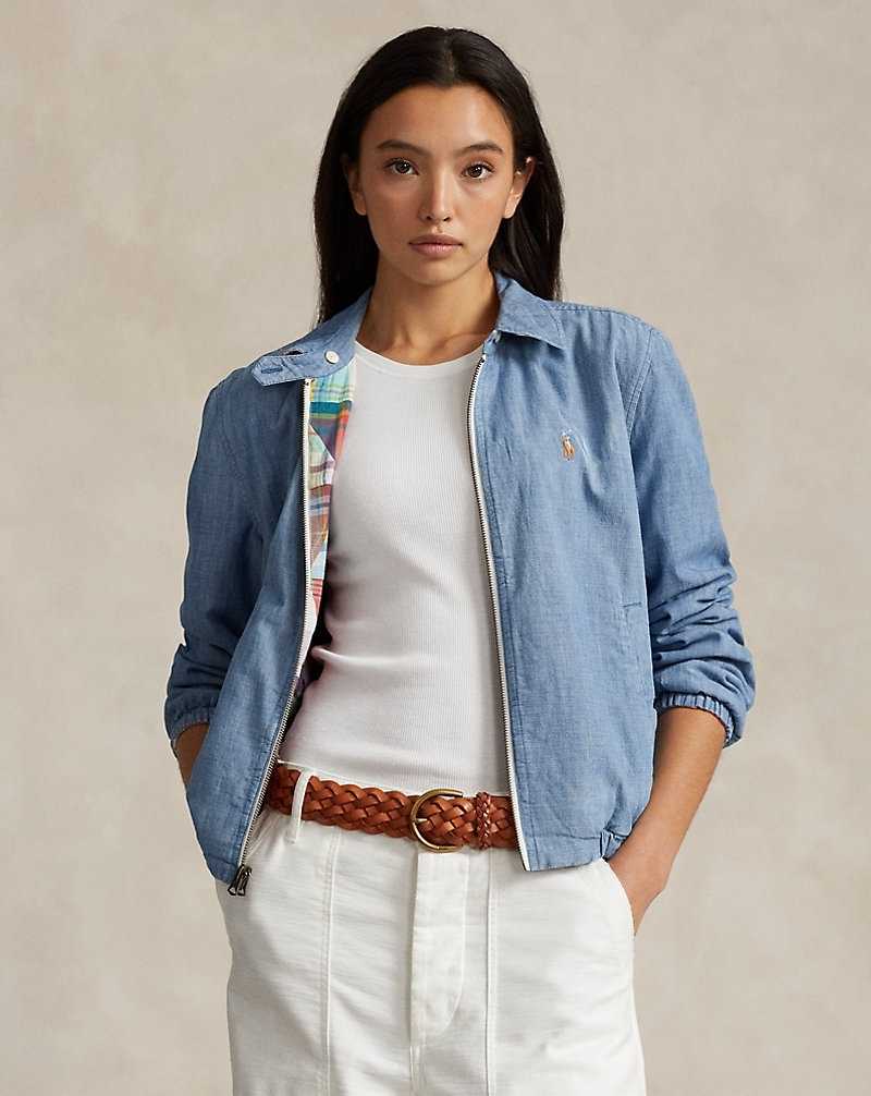 Chamarras Ralph Lauren Reversible Cotton Windbreaker Mujer Patchwork Chambray | RKTEFCA-31 - vista 1