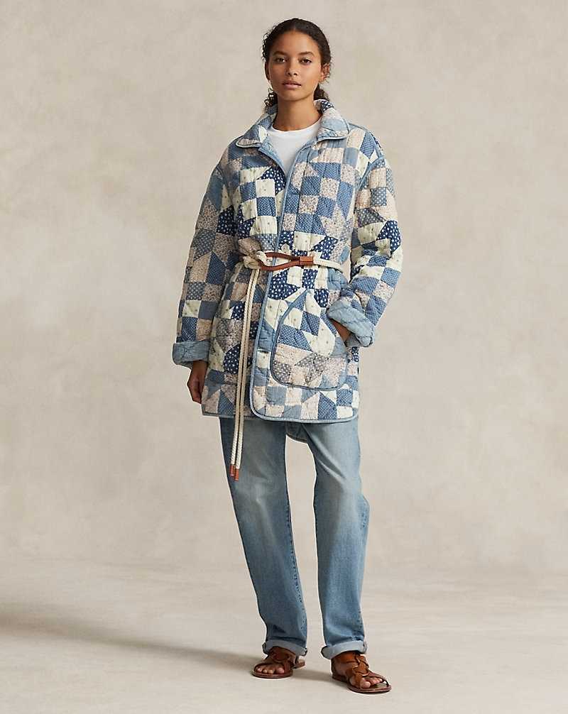 Chamarras Ralph Lauren Reversible Quilt Patchwork-Motif Mujer Patchwork Chambray | GEIHOWL-49 - vista 3
