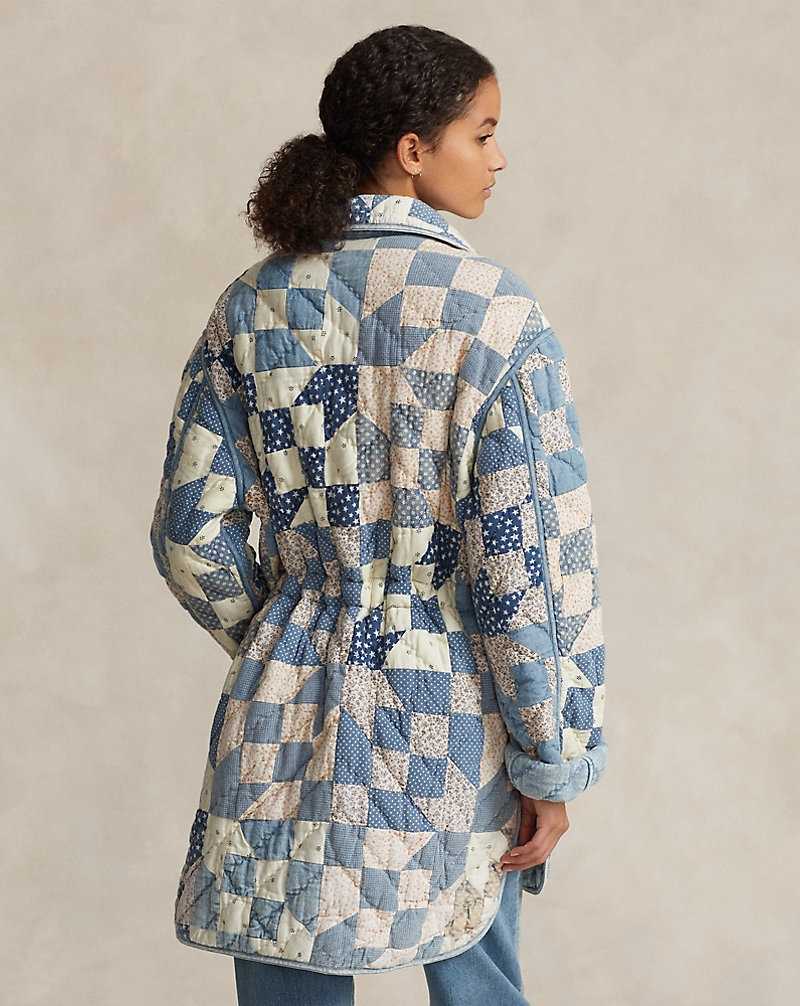 Chamarras Ralph Lauren Reversible Quilt Patchwork-Motif Mujer Patchwork Chambray | GEIHOWL-49 - vista 4