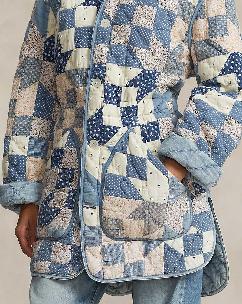 Chamarras Ralph Lauren Reversible Quilt Patchwork-Motif Mujer Patchwork Chambray | GEIHOWL-49 - vista 5